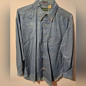 Men's large denim dress‎ shirt